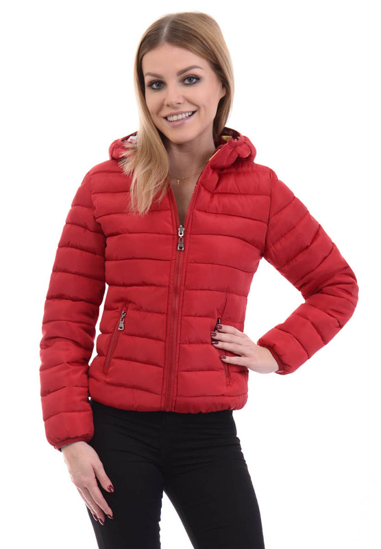 Damska Dwustronna Wiosenno - Jesienna Kurtka Judyta Czerwona