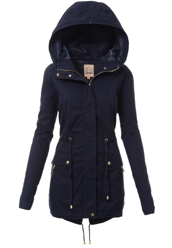 Damska Kurtka Parka 2w1 Zimowa Granatowa
