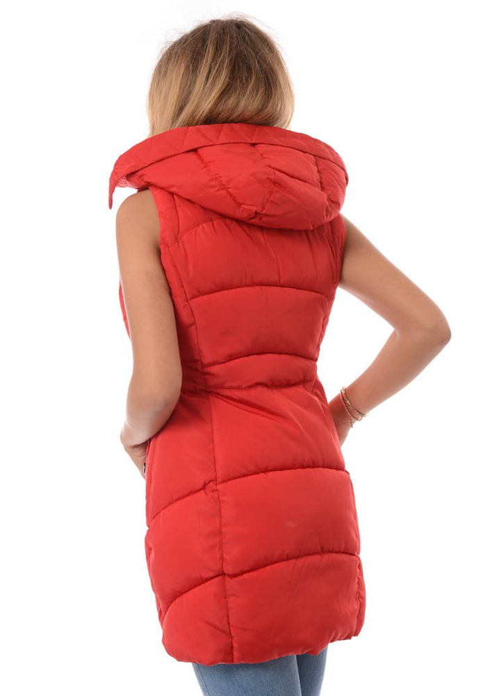 Damska Kamizelka Bezrękawnik Anna Czerwony
