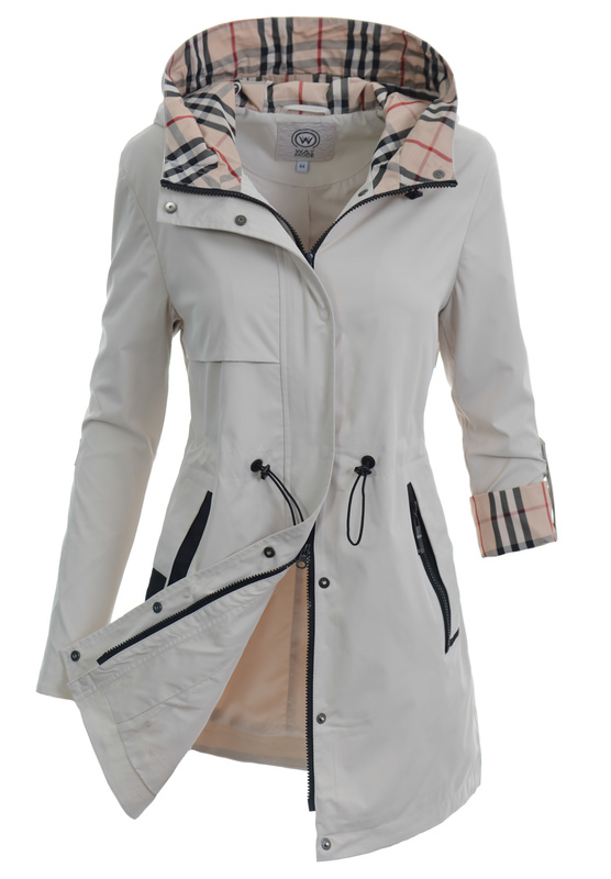 Damska Kurtka Parka Wiosenna Barbara Jasno Beżowa