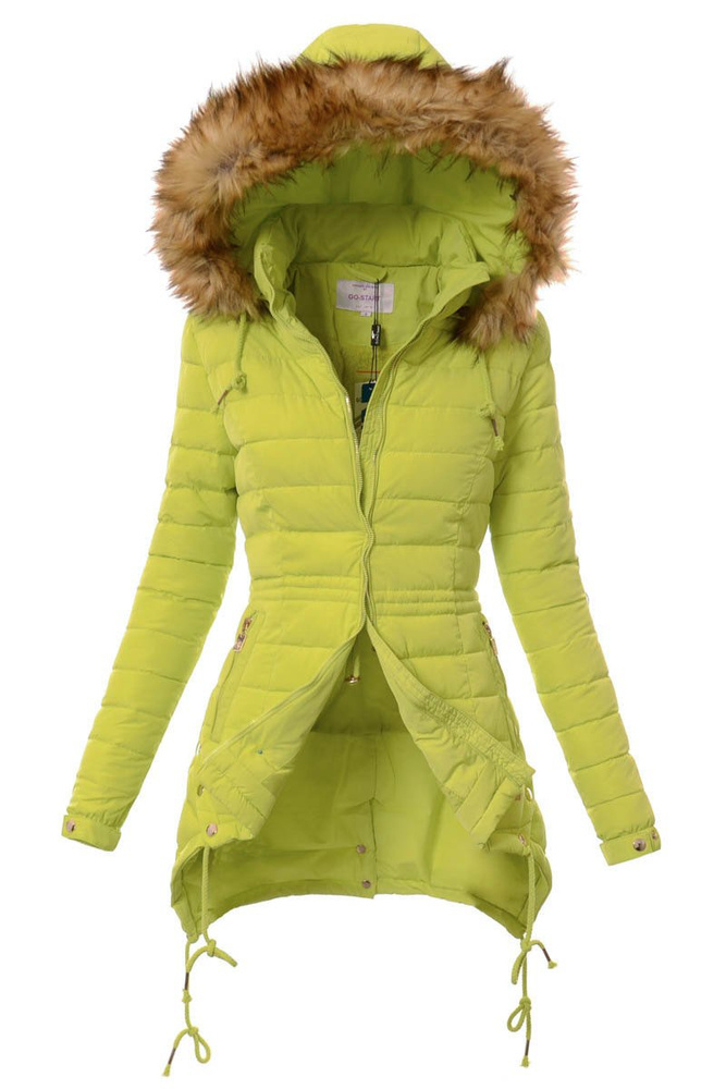 Damska Zimowa Kurtka Ortalionowa Kristin Limonkowa