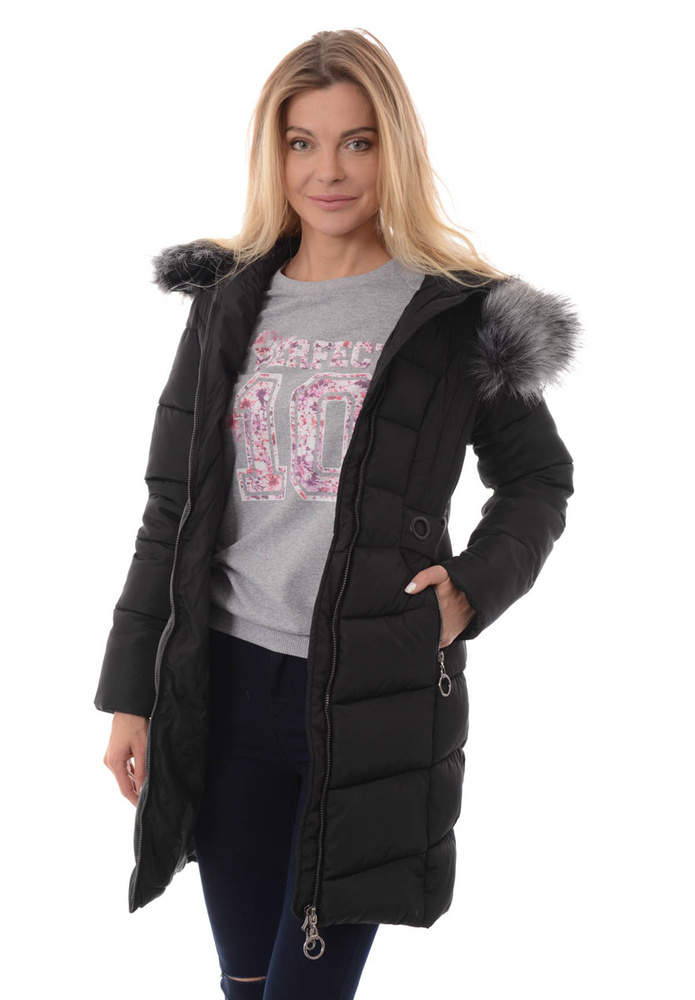 Damska Zimowa Kurtka Ortalionowa Elif Czarna