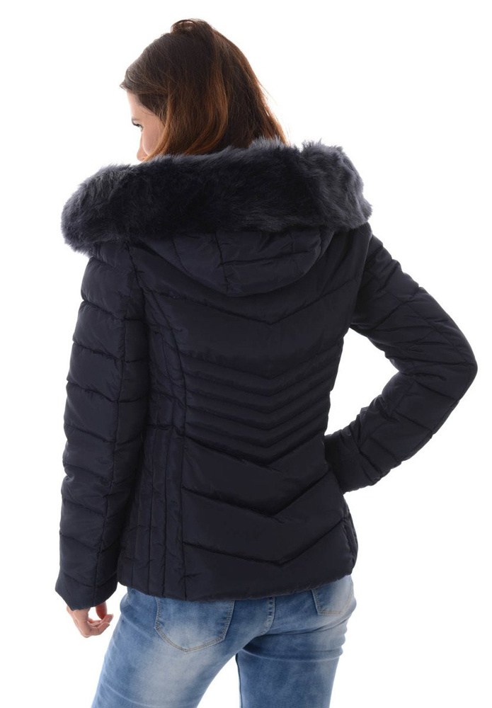 Damska Zimowa Kurtka Ortalionowa Granatowa