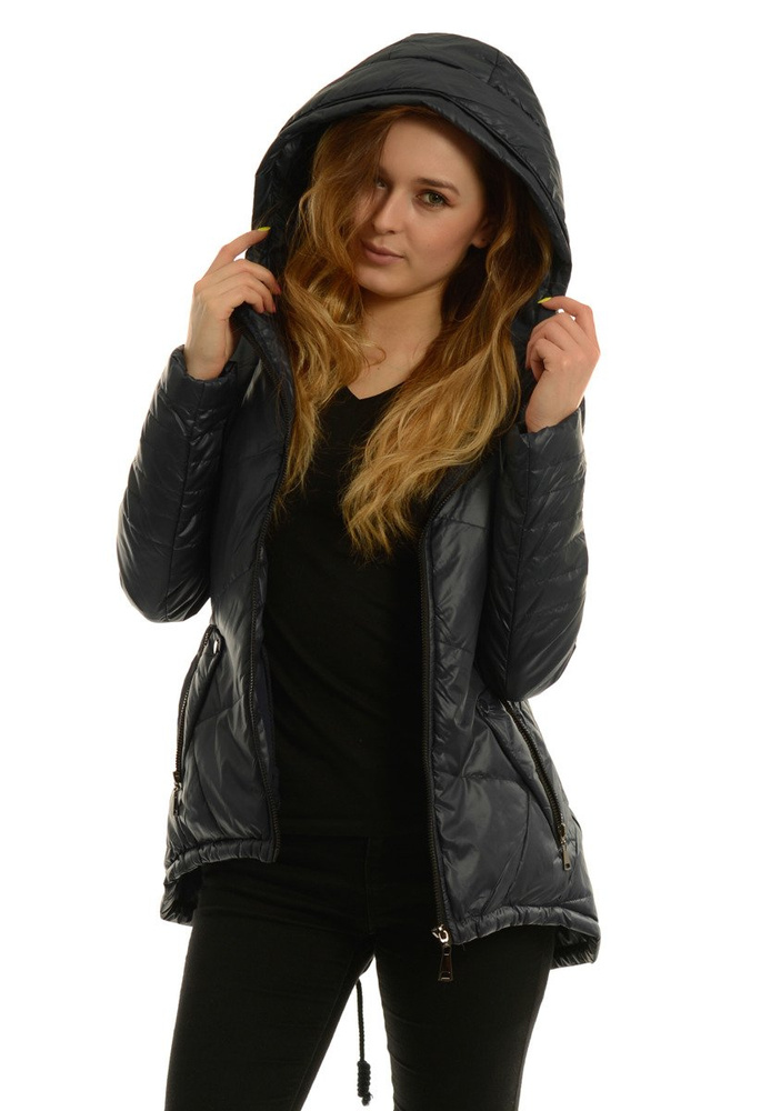 Damska Jesienna Wiosenna Kurtka Ortalionowa Karmen Granatowa