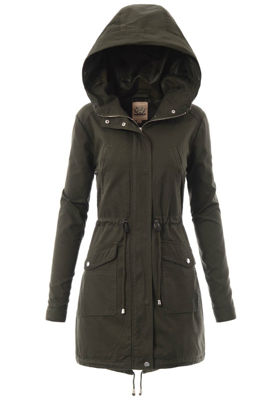 Damska Kurtka Parka Zimowa 2w1 Zielona