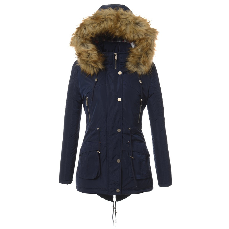 Parka Kurtka Zimowa Granatowa