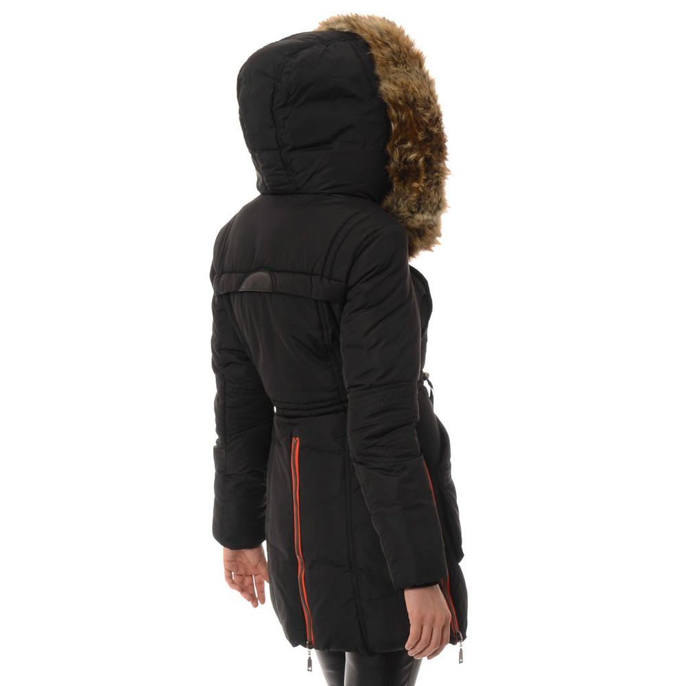 Damska Zimowa Kurtka Płaszczyk Czarna