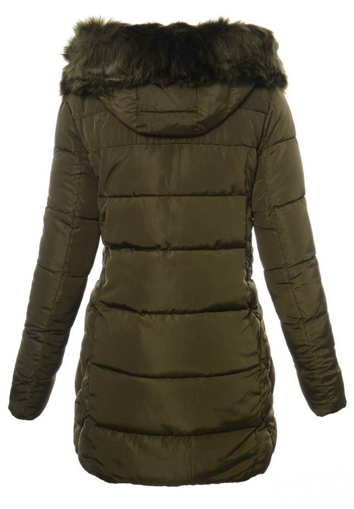 Damska Długa Zimowa Kurtka Ortalionowa Elena Zielona