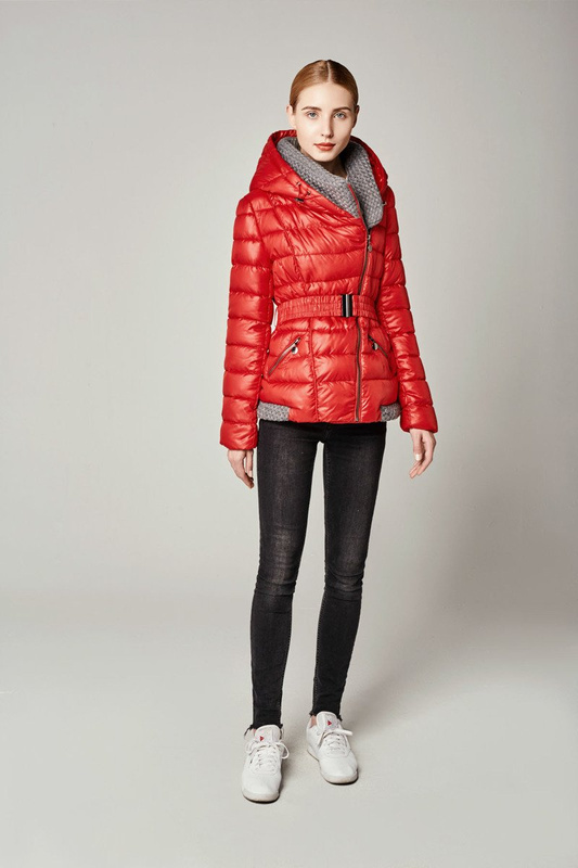 Damska Zimowa Ortalionowa Kurtka Alisa Czerwona