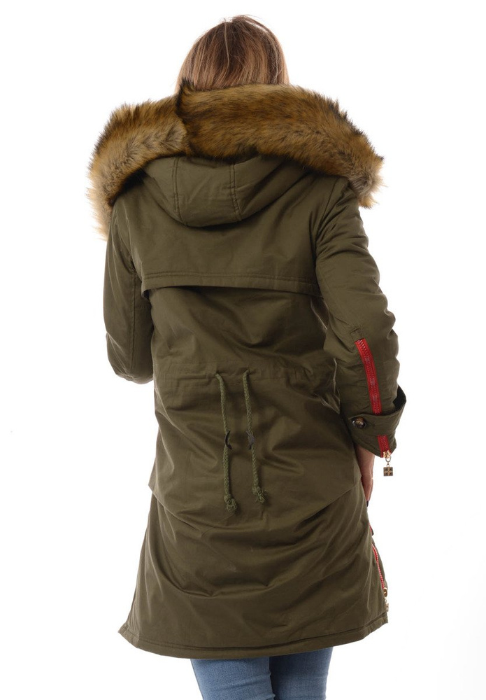 Damska Kurtka Parka Zimowa Zielona