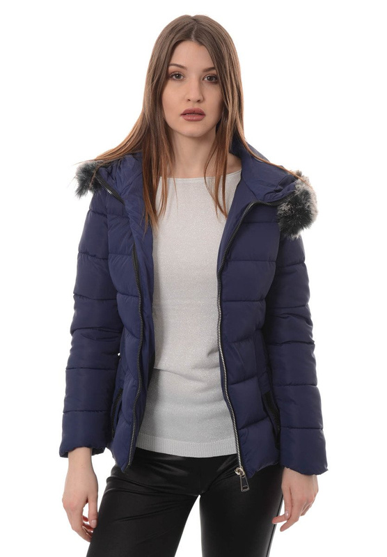 Damska Zimowa Kurtka Ortalionowa Granatowa
