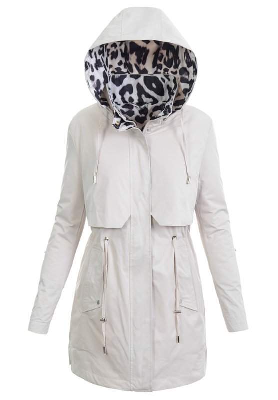 Damska Kurtka Parka Wiosenna Lili Ecru