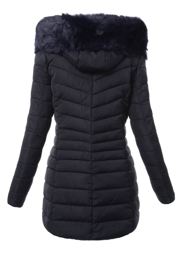 Damska Długa Zimowa Kurtka Ortalionowa Sylwia Granatowa