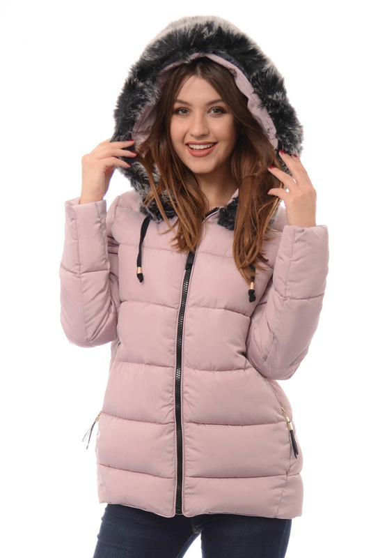Damska Zimowa Kurtka Ortalionowa Melani Różowa