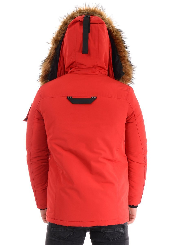 Męska Zimowa Kurtka Czerwona