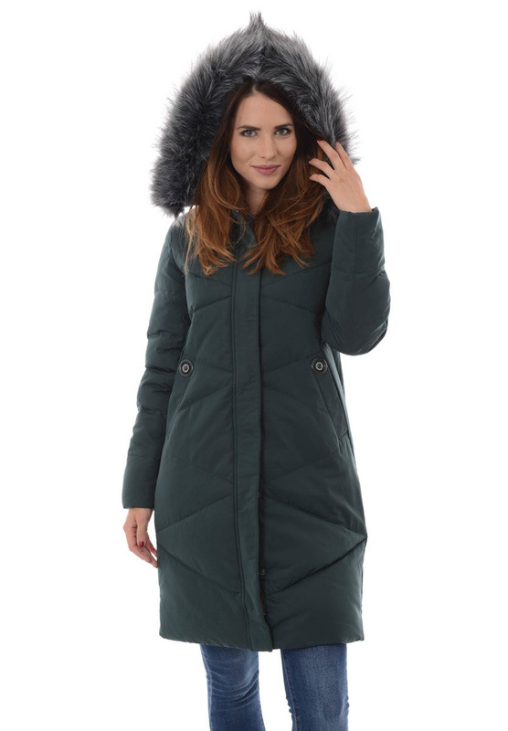 Damska Zimowa Kurtka Ortalionowa Zielona