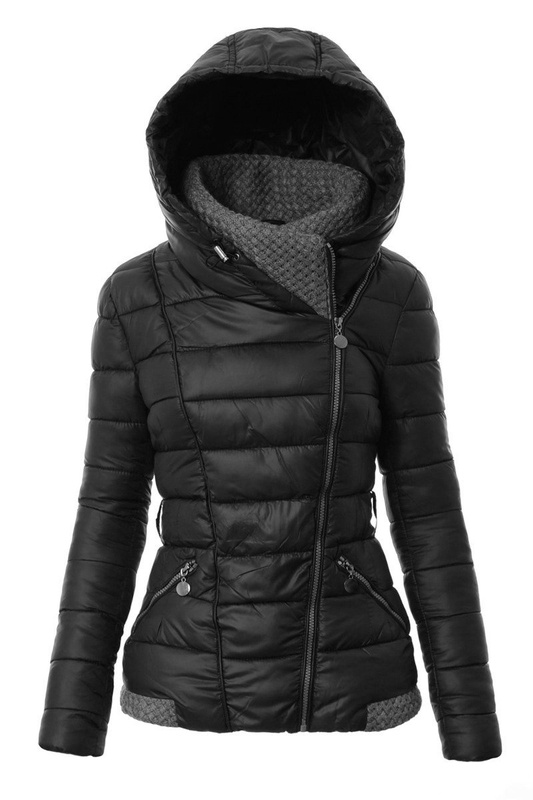 Damska Zimowa Ortalionowa Kurtka Alisa Czarna