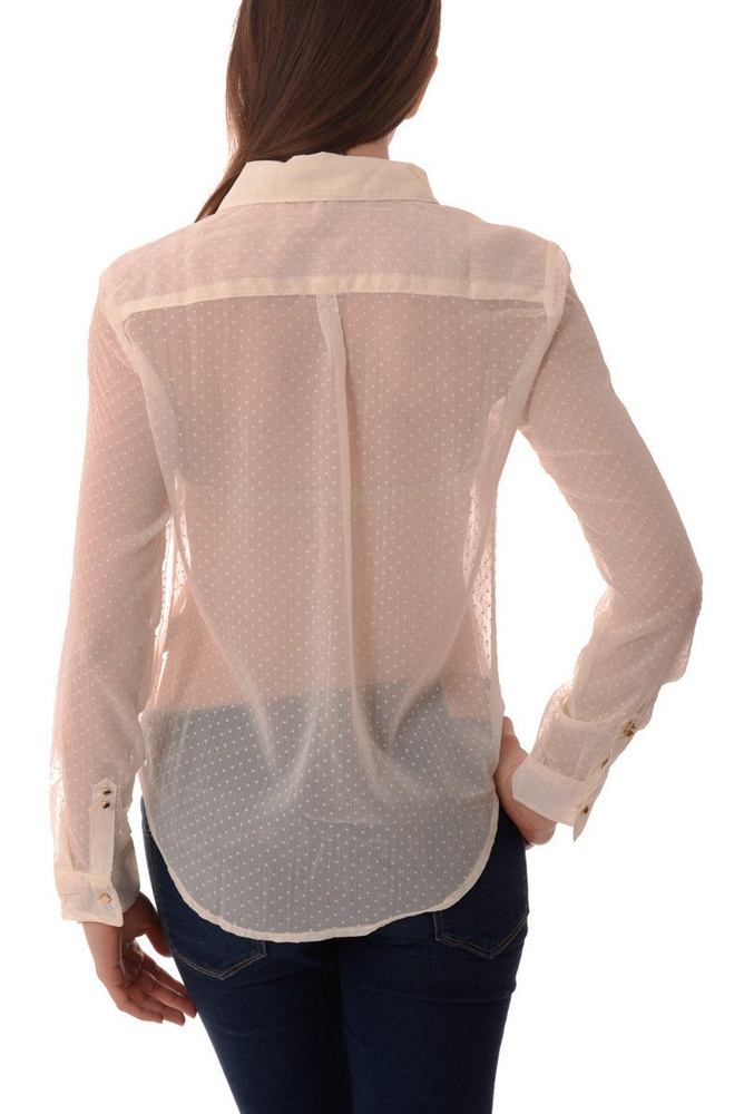 Koszula Damska Siateczka Groszki Ecru