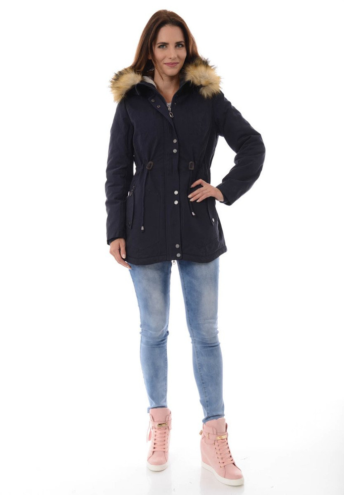 Damska Kurtka Parka Zimowa Adelina Granatowa