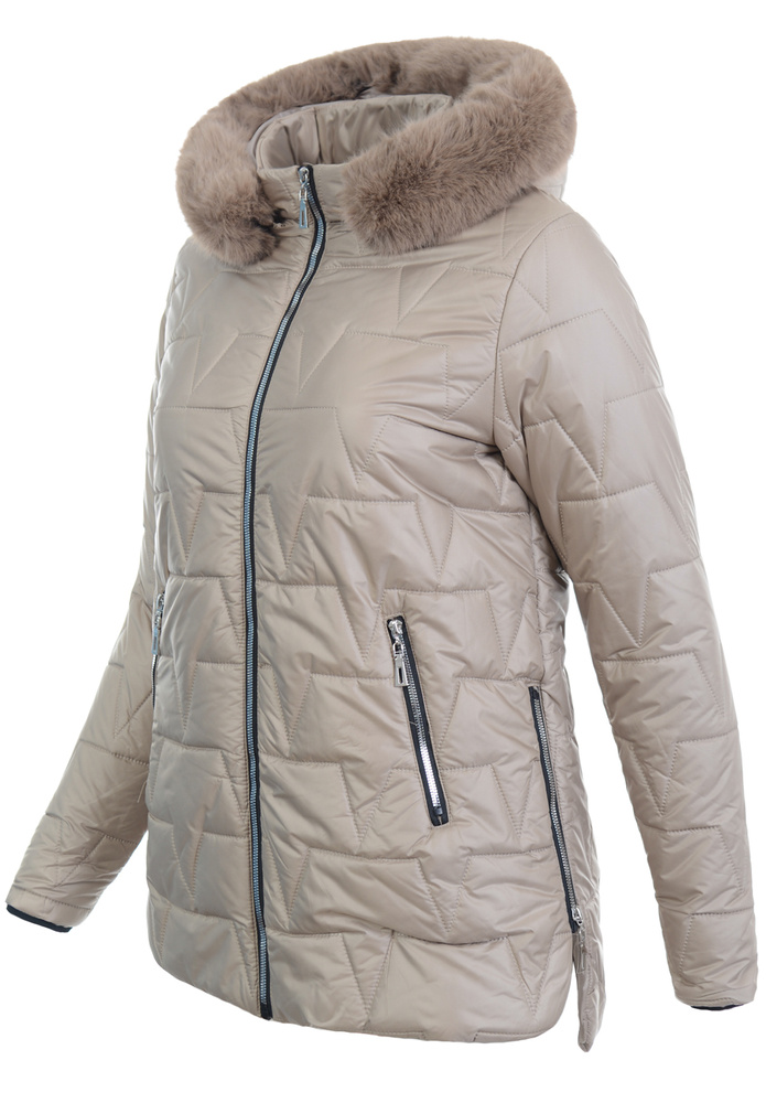 Damska Kurtka Zimowa Czesława Beżowa
