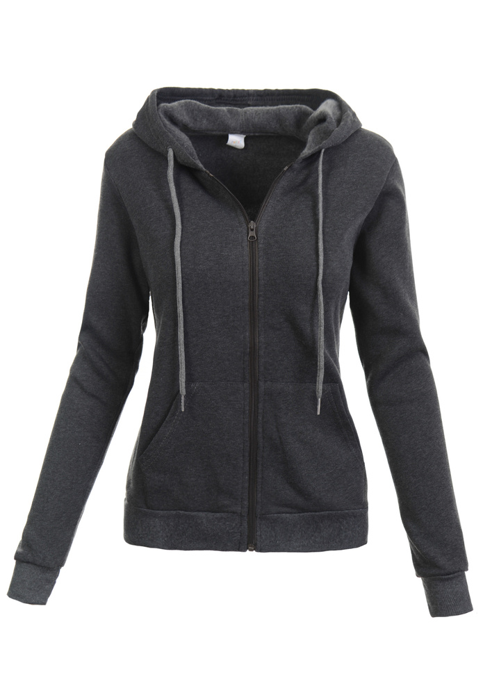 Damska Bluza Z Kapturem Rozsuwana Szara