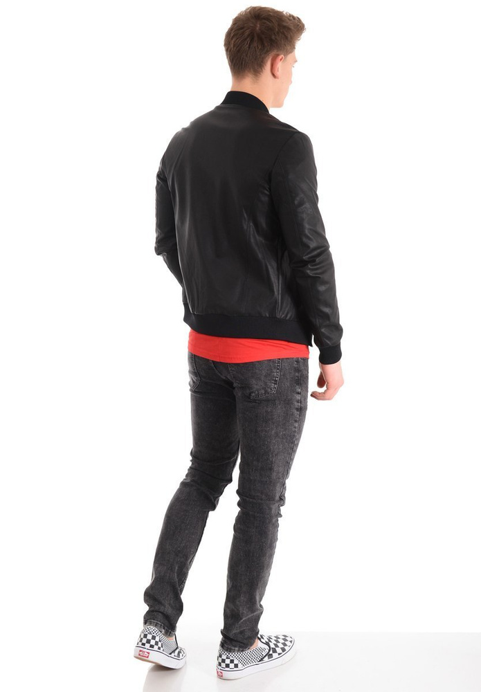 Kurtka Męska Skórzana Czarna