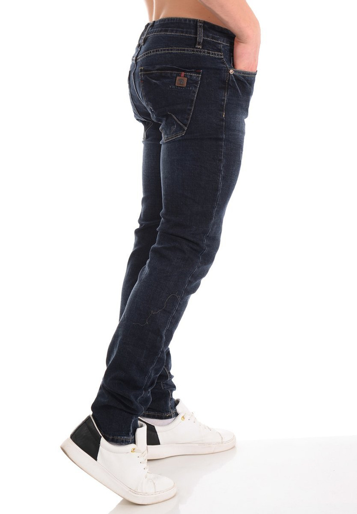 Męskie Spodnie Jeansowe Granatowe