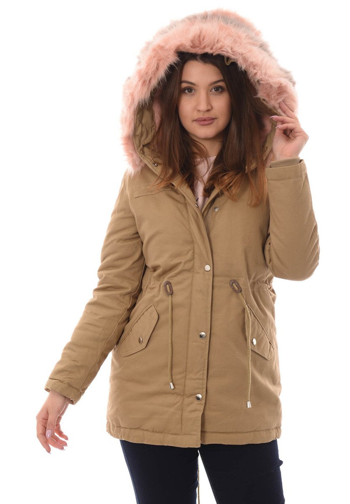 Damska Kurtka Parka Zimowa Kornela Beżowa