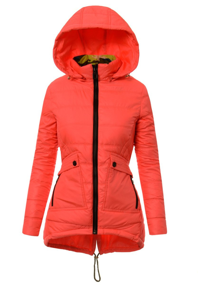 Damska Jesienna Wiosenna Kurtka Tamara Różowa Neonowa