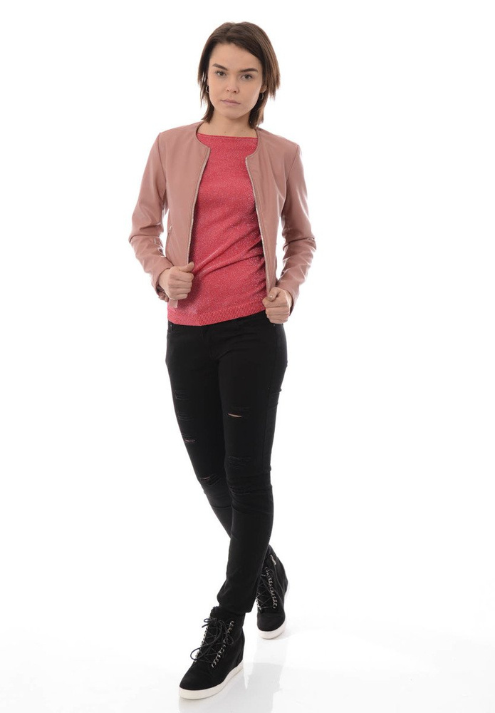 Rewelacyjna Damska Kurtka Ramoneska Różowa