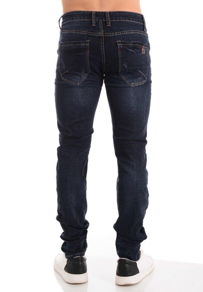 Męskie Spodnie Jeansowe Granatowe