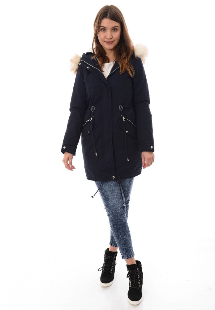 Damska Kurtka Parka Zimowa 2w1 Melka Granat