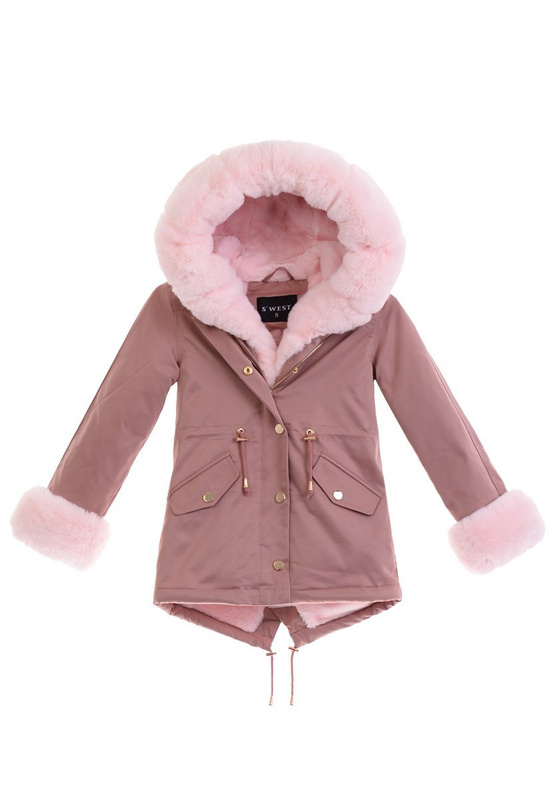 Dziecięca Parka Zimowa Agatka Różowa Z Różowym Futerkiem