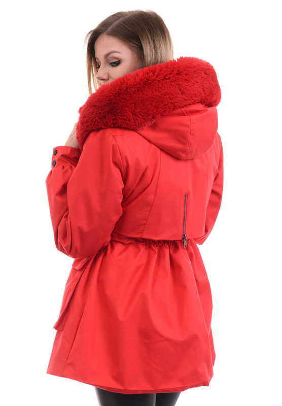 Damska Zimowa Kurtka Marlena Czerwona