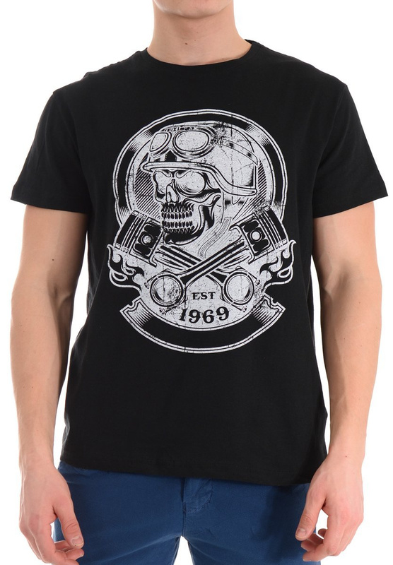 Męska Koszulka T-Shirt Nadruk Czarna