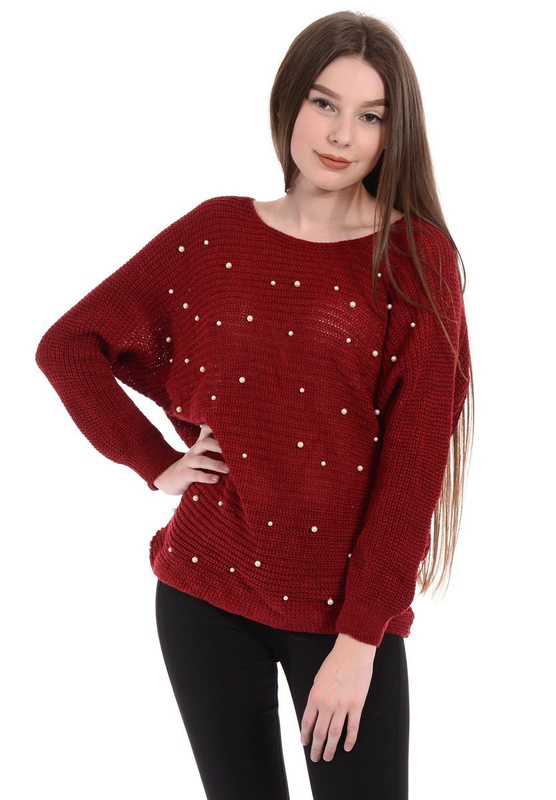 Damski Sweter Bordowy