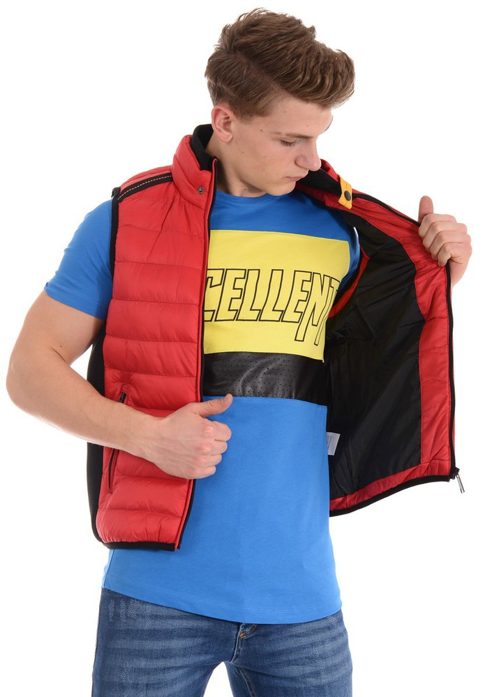 Męska Kamizelka Bezrękawnik Czerwony