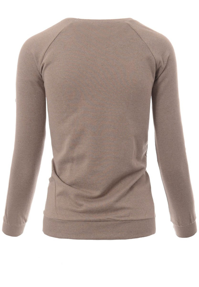 Damska Bluza Bawełniana Nadruk HEY YOU Beżowa