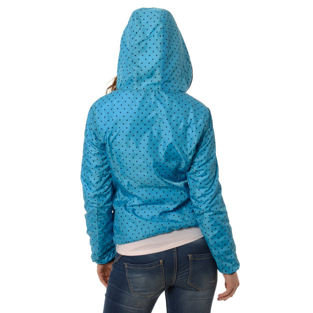 Damska Dwustronna Wiosenna - Jesienna Kurtka Ortalionowa Nadia Granatowo Niebieska