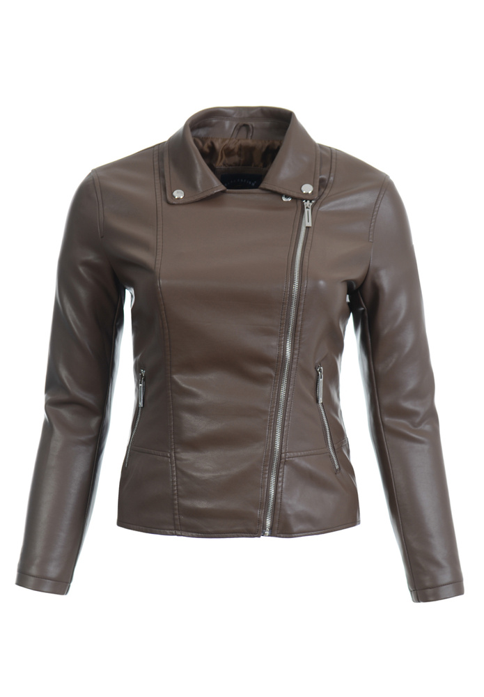 Damska Kurtka Ramoneska Blanka Brązowa