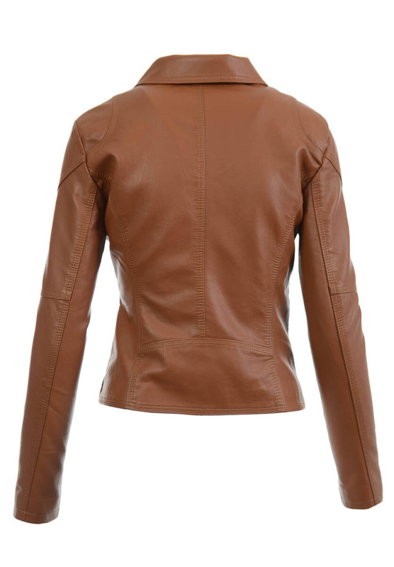 Damska Kurtka Ramoneska Zoya Ceglana