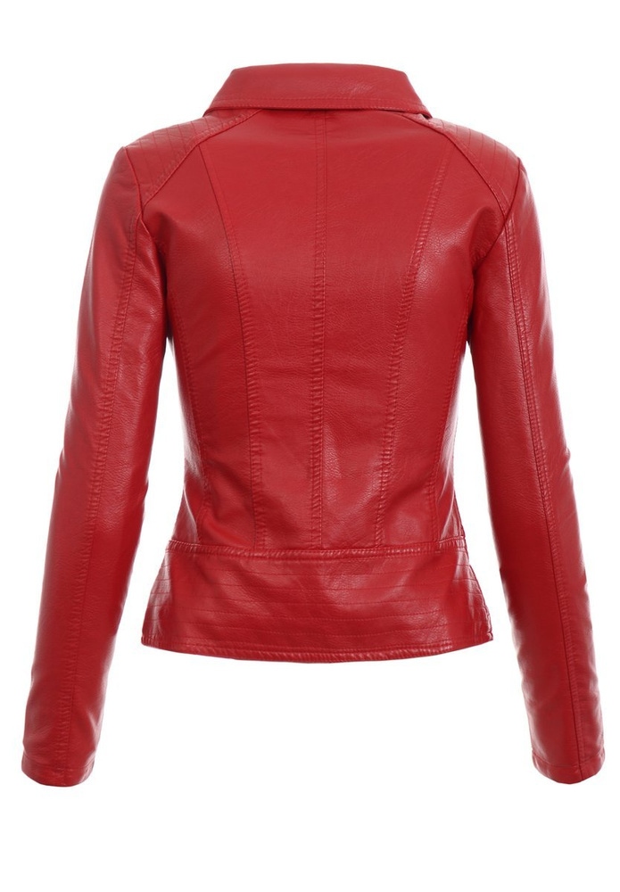 Damska Kurtka Ramoneska Hiacynta Czerwona