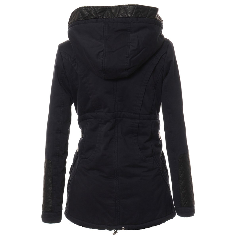 Damska Zimowa Parka Kurtka Granatowa (591)