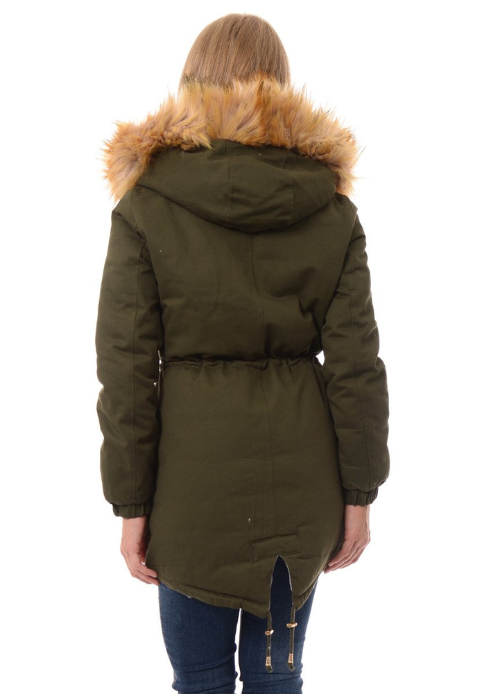 Dwustronna Zimowa Kurtka Marlena Khaki Szara