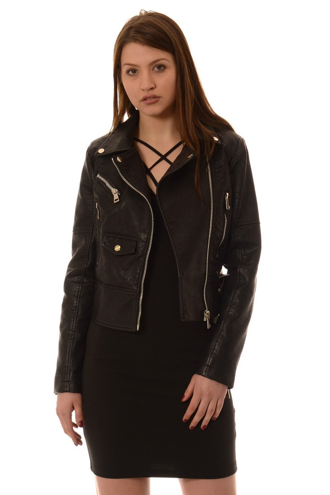 Damska Kurtka Skórzana Ramoneska Rebeca Czarna