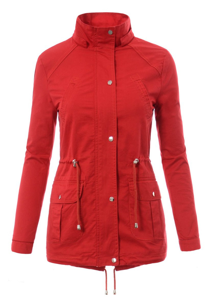 Damska Kurtka Parka Wiosenna Kasandra Czerwona