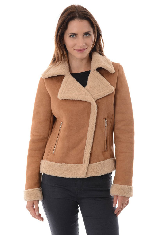 Damska Kurtka Kożuszek Zimowy Eleonora Brązowy