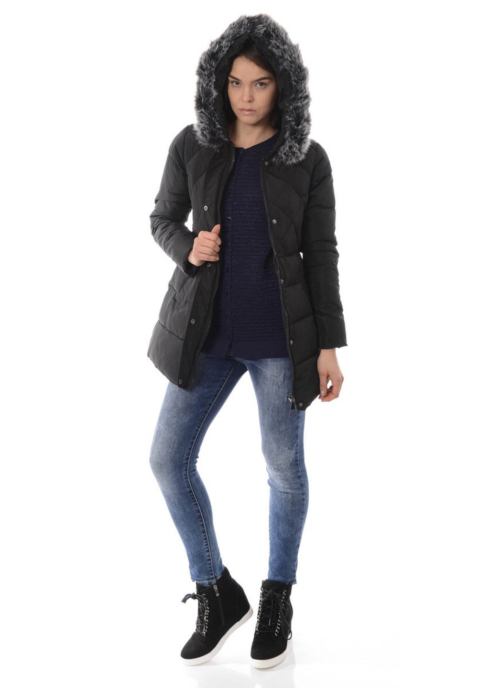 Damska Zimowa Kurtka Ortalionowa Czarna