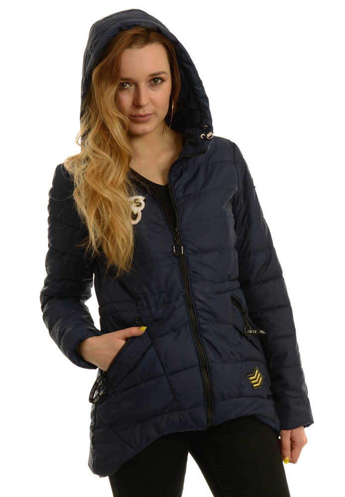 Damska Jesienna Wiosenna Kurtka Lilien Granatowa