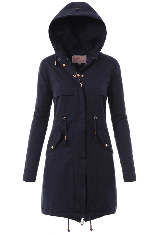 Damska Kurtka Parka Zimowa 2w1 Granat